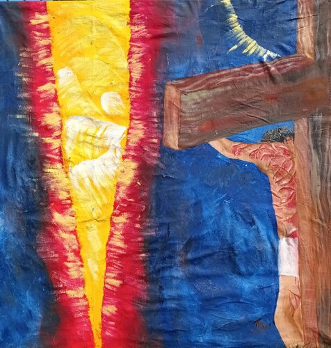 Der Vorhang by Iris Hillmeister-Becker, Painting for Sale on Select