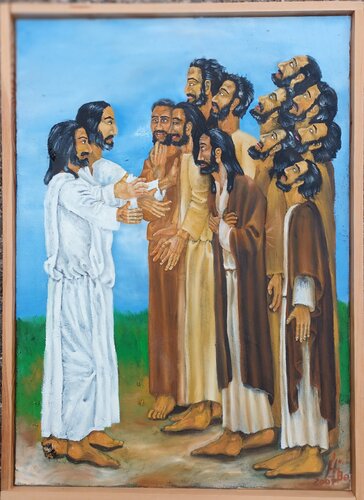 Himmelfahrt III - Wo ist Jesus? by Iris Hillmeister-Becker, Painting for Sale on Select
