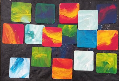 Quadrat by Iris Hillmeister-Becker, Painting for Sale on Select