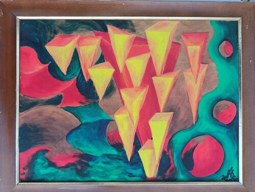 Meteoriten by Iris Hillmeister-Becker, Painting for Sale on Select