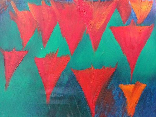 Rot Grün by Iris Hillmeister-Becker, Painting for Sale on Select