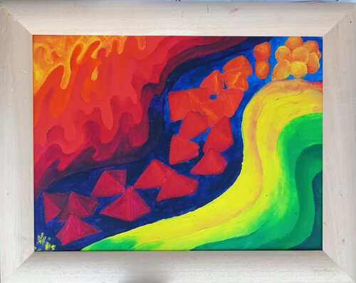 Glühende Lavasteine by Iris Hillmeister-Becker, Painting for Sale on Select