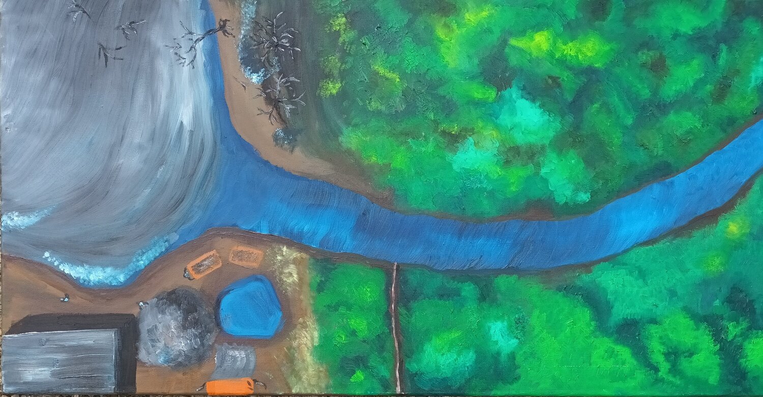 Natur und Mensch 1 Iris Hillmeister-Becker Original painting for sale