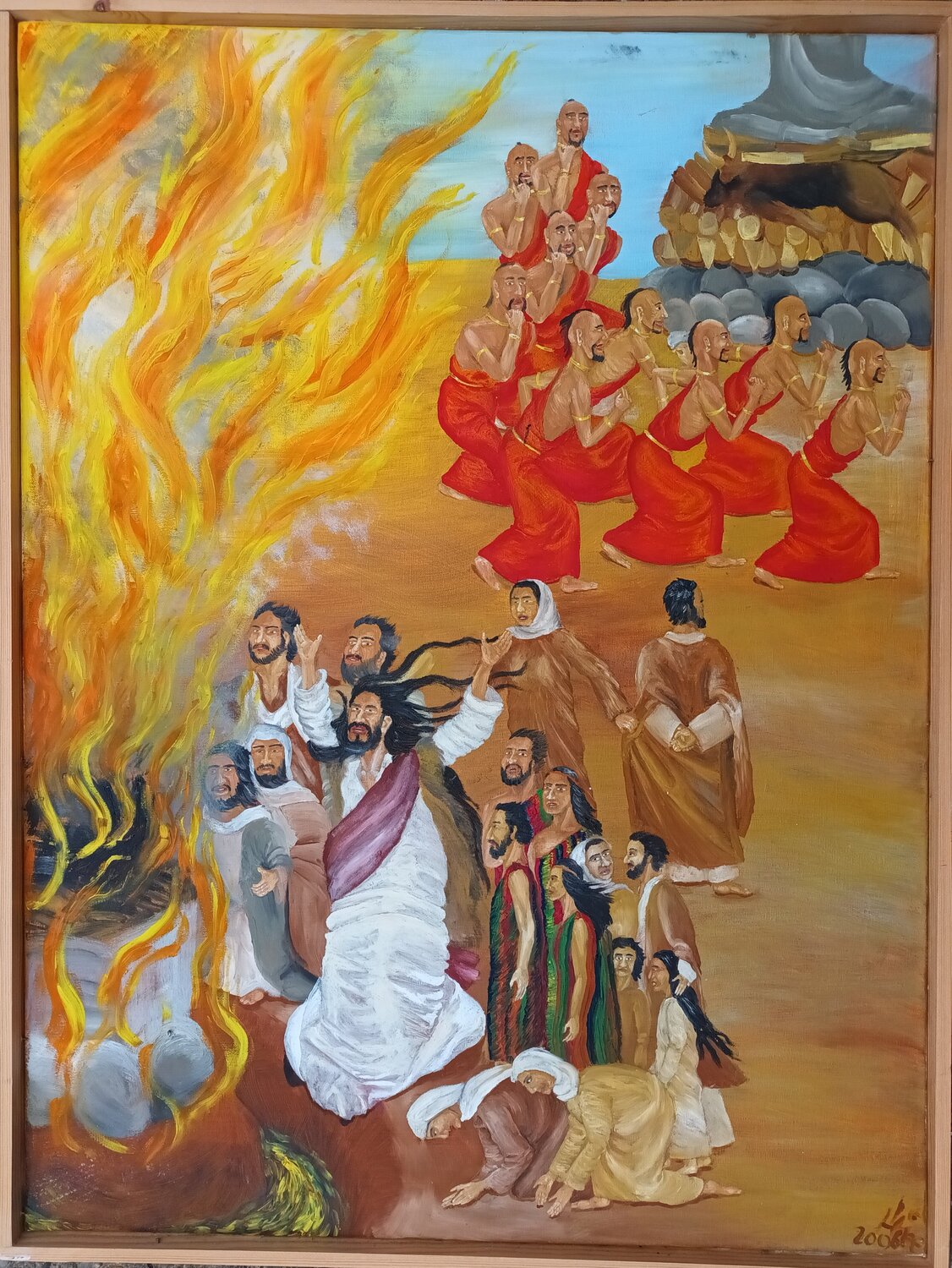 Der Gott Elias, Baal und seine Priester Iris Hillmeister-Becker Original painting for sale