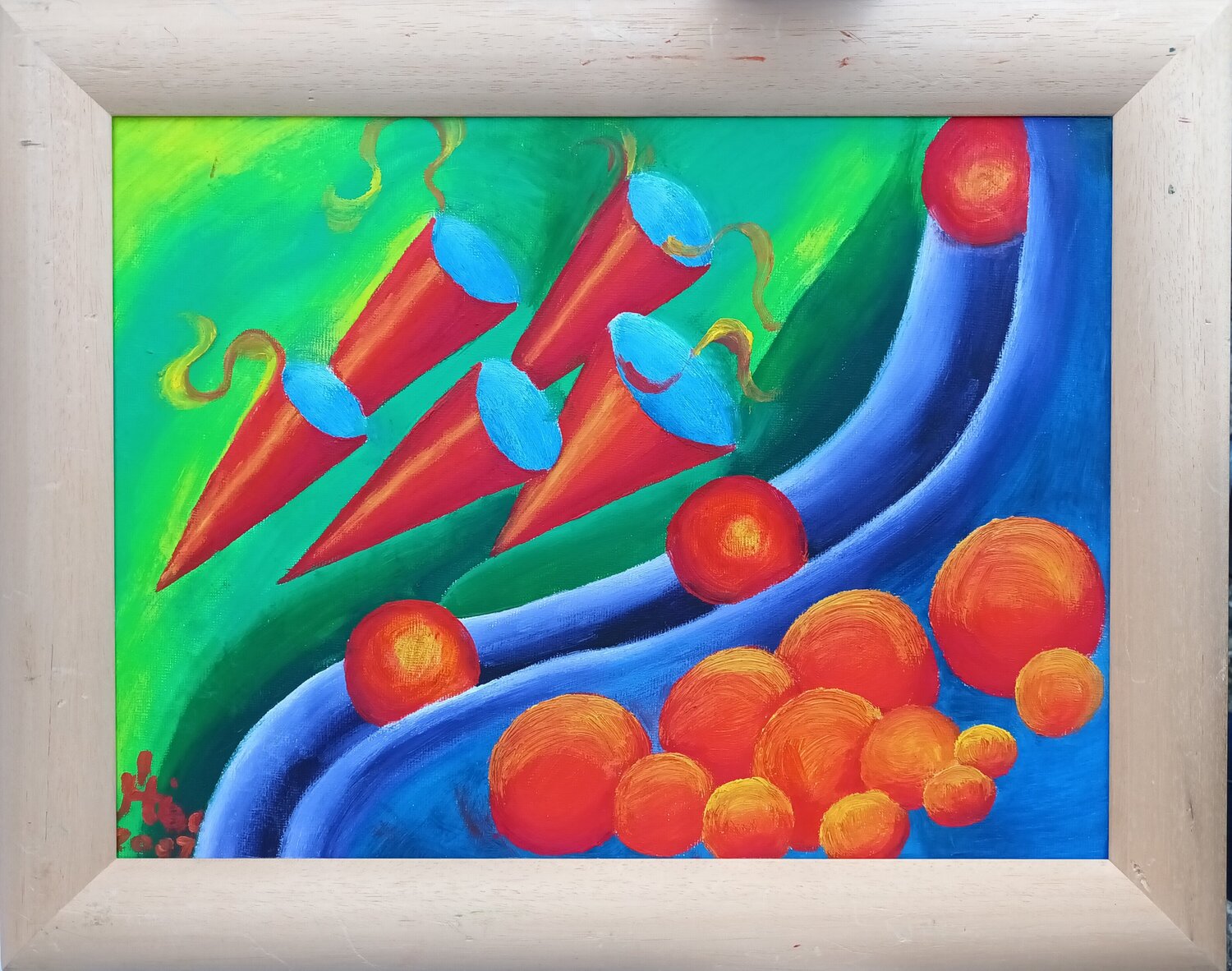 Kegelbahn Iris Hillmeister-Becker Original painting for sale
