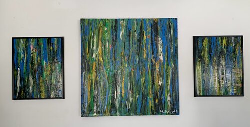 Triptychon Waterfalls by Maria Köppl, Painting for Sale on Select