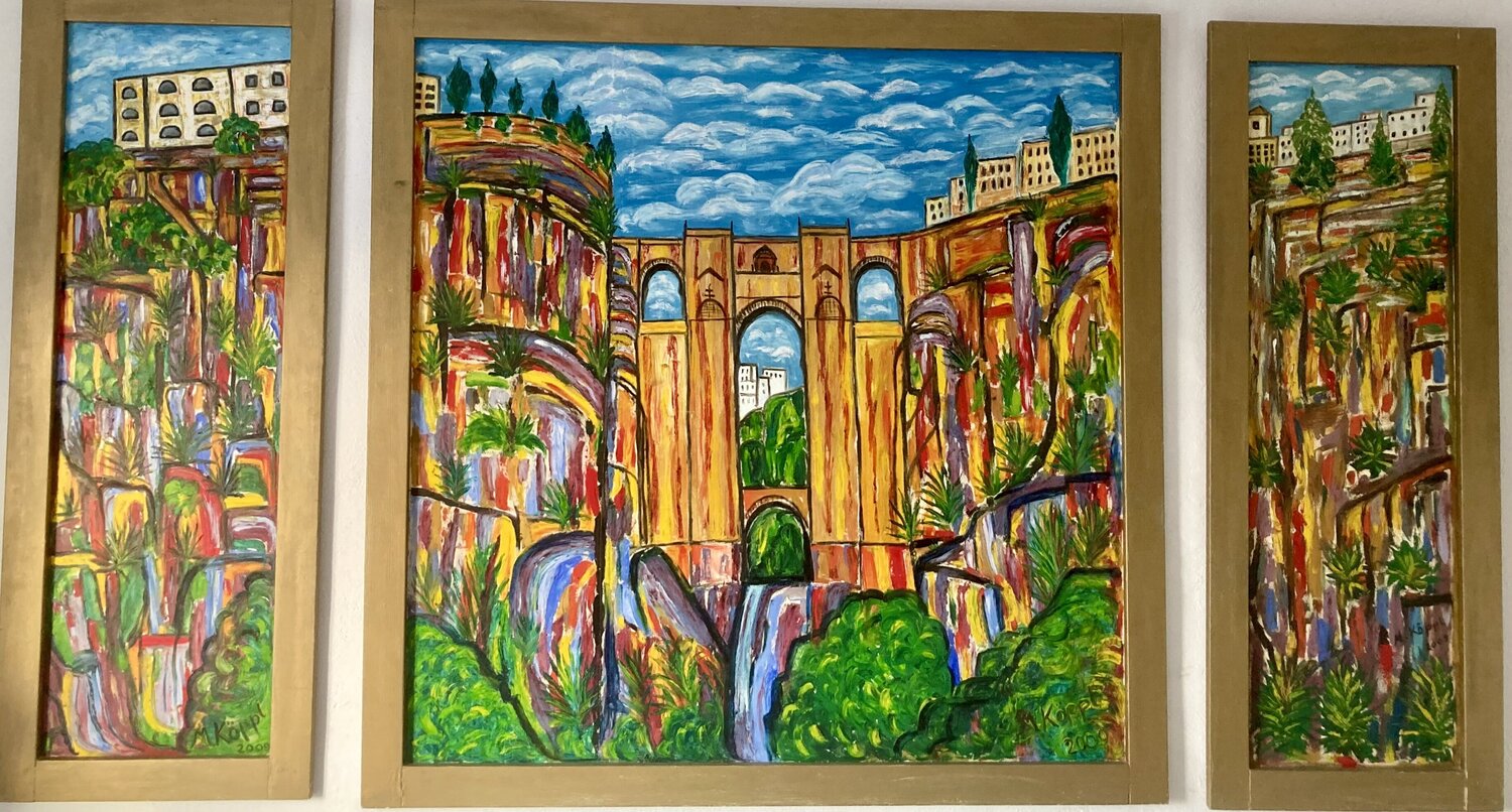 Ronda-Triptychon Maria Köppl Original painting for sale