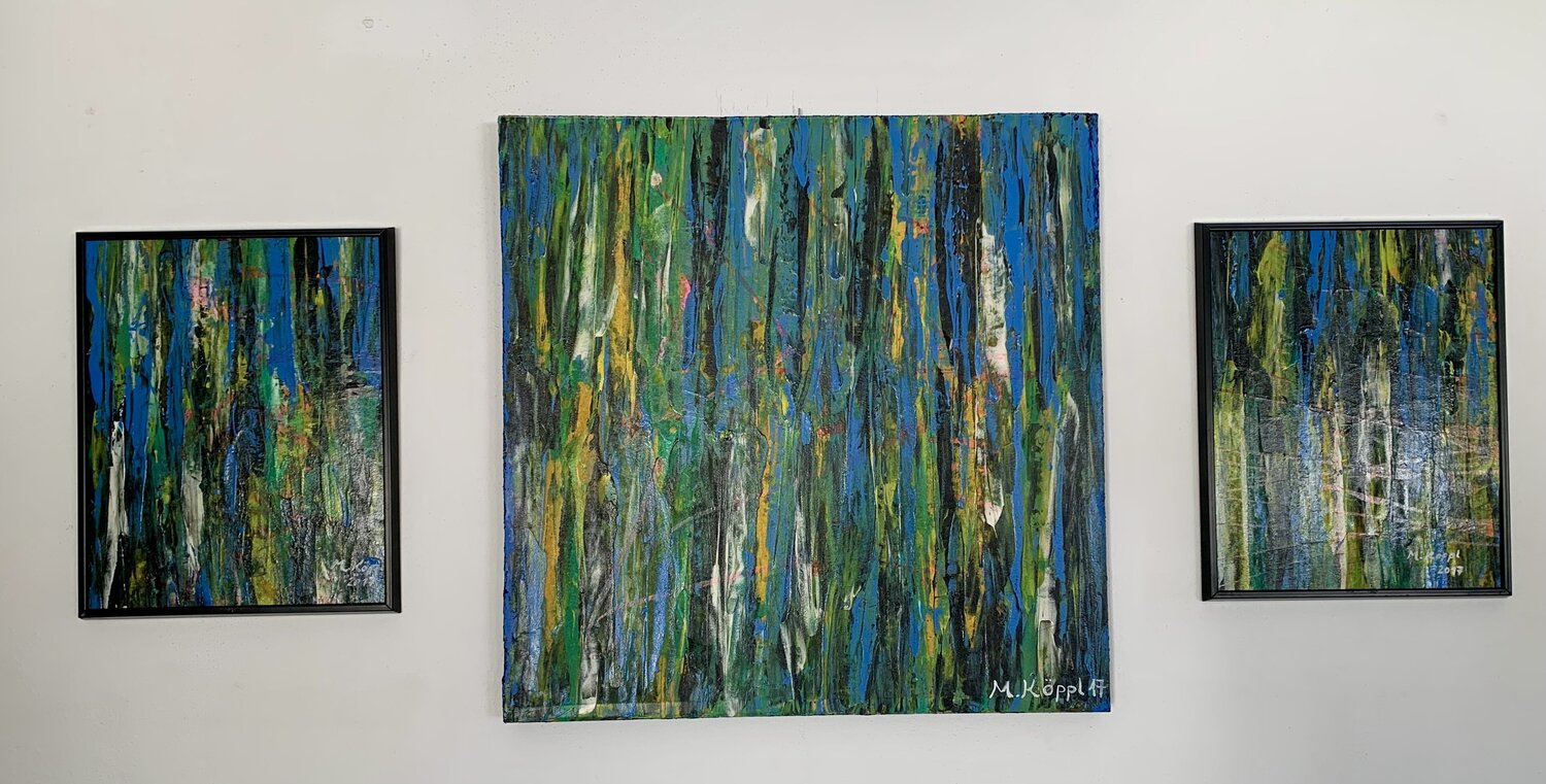 Triptychon Waterfalls Maria Köppl Original painting for sale