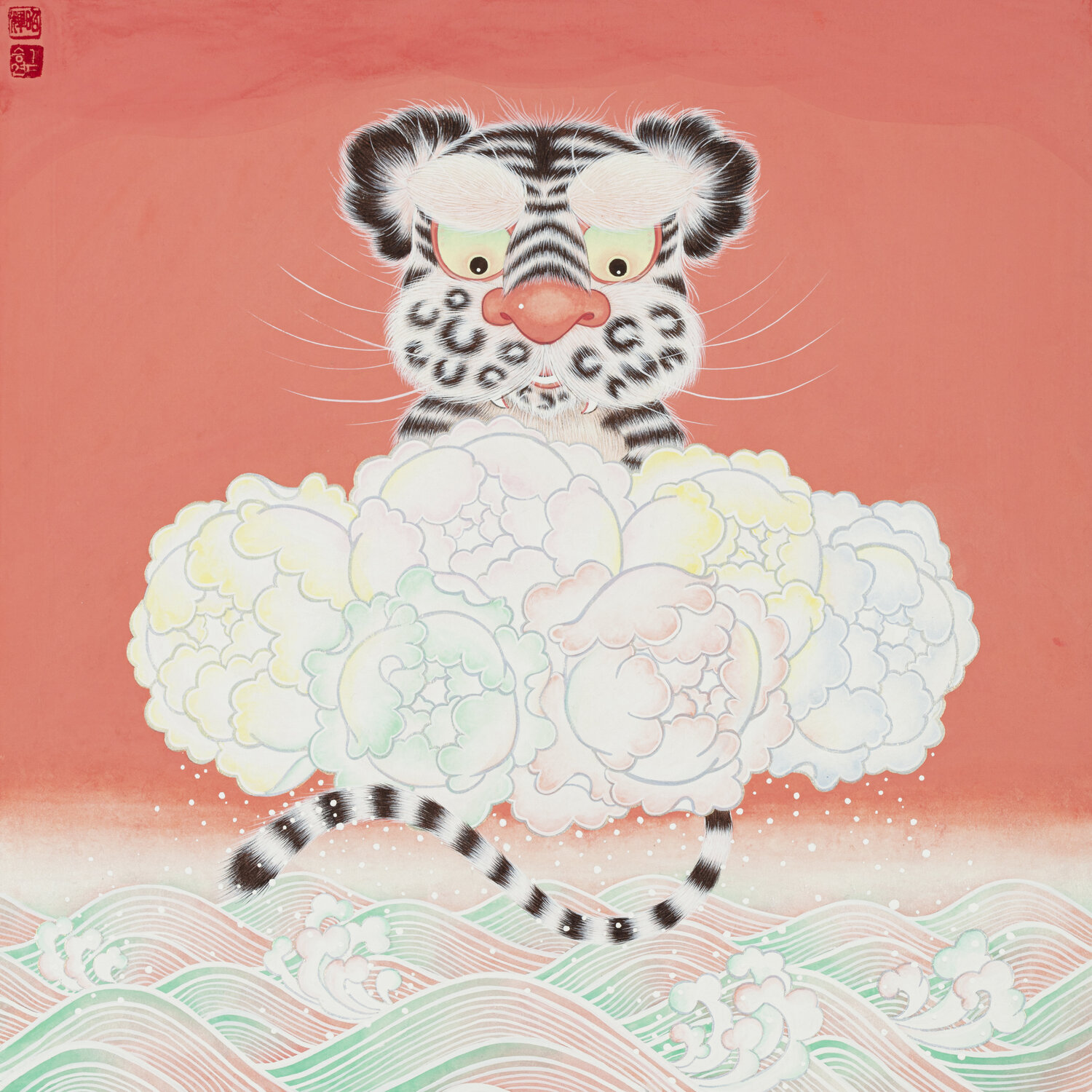 Riding peony clouds SEUNGYEON KIM Original painting for sale