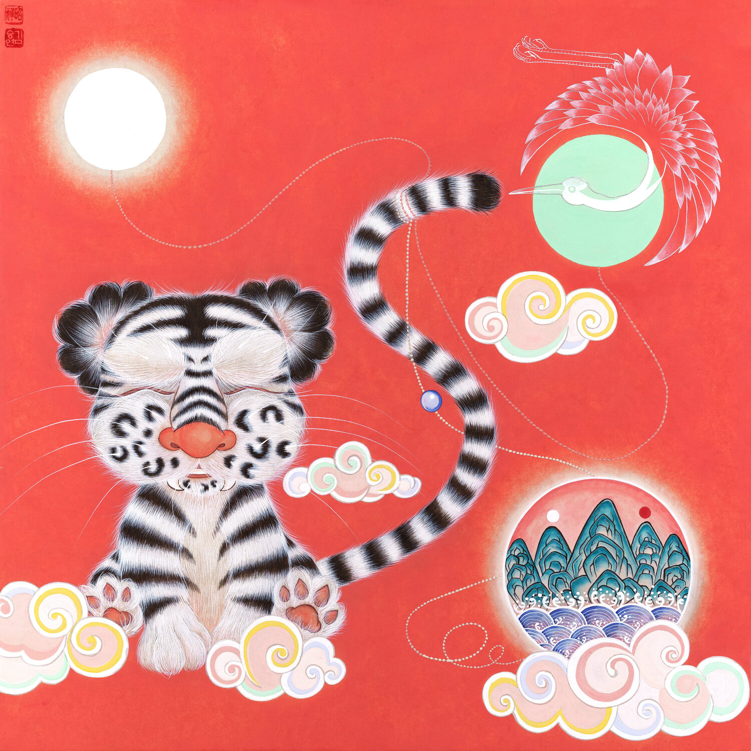 Greeting the dream moon SEUNGYEON KIM Original painting for sale