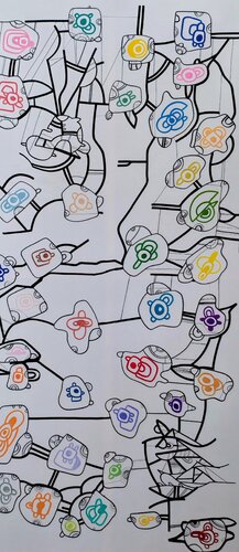 Santi che pagano il mio pranzo by Daniele Duranti, Painting for Sale on Select