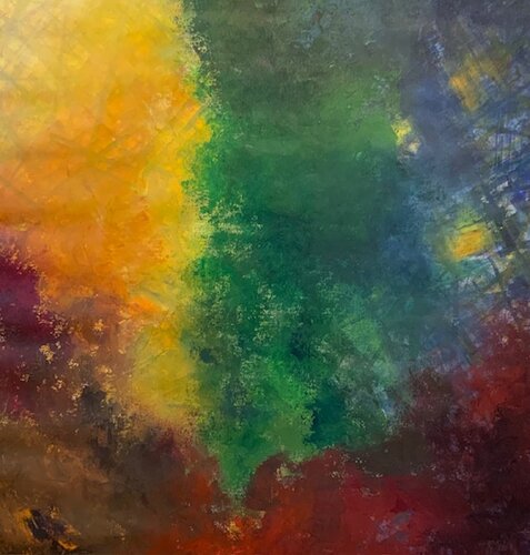 Lights Through Pine Needles by Sung Gross, Painting for Sale on Select