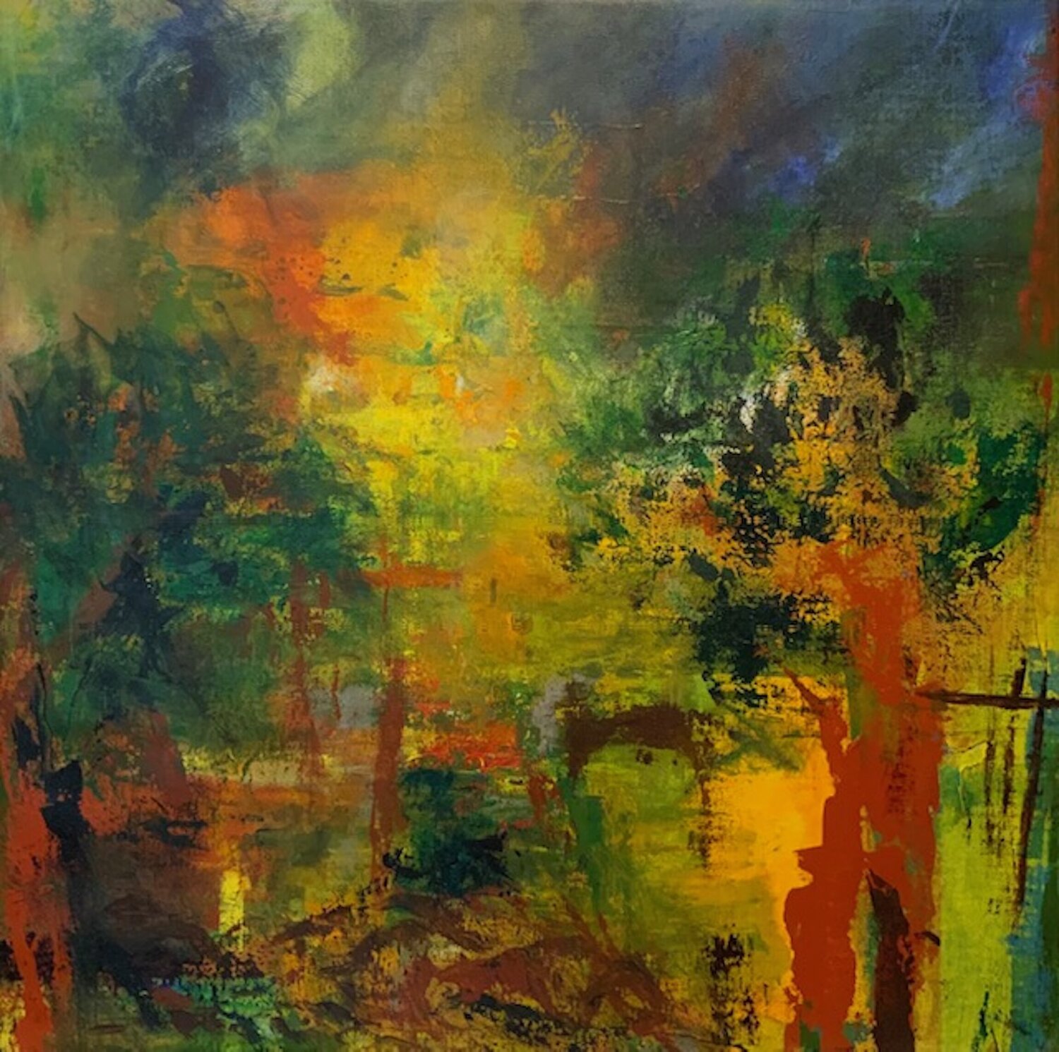 Green & Blue Sung Gross Original painting for sale