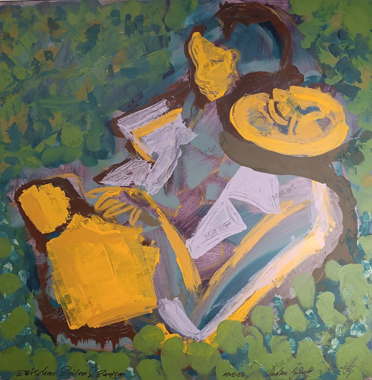 zwischen Zeilen & Zweigen Martina Jakoby Eckert Original painting for sale