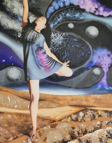 Viser la lune ? by Isabelle Riffard, Painting for Sale on Select