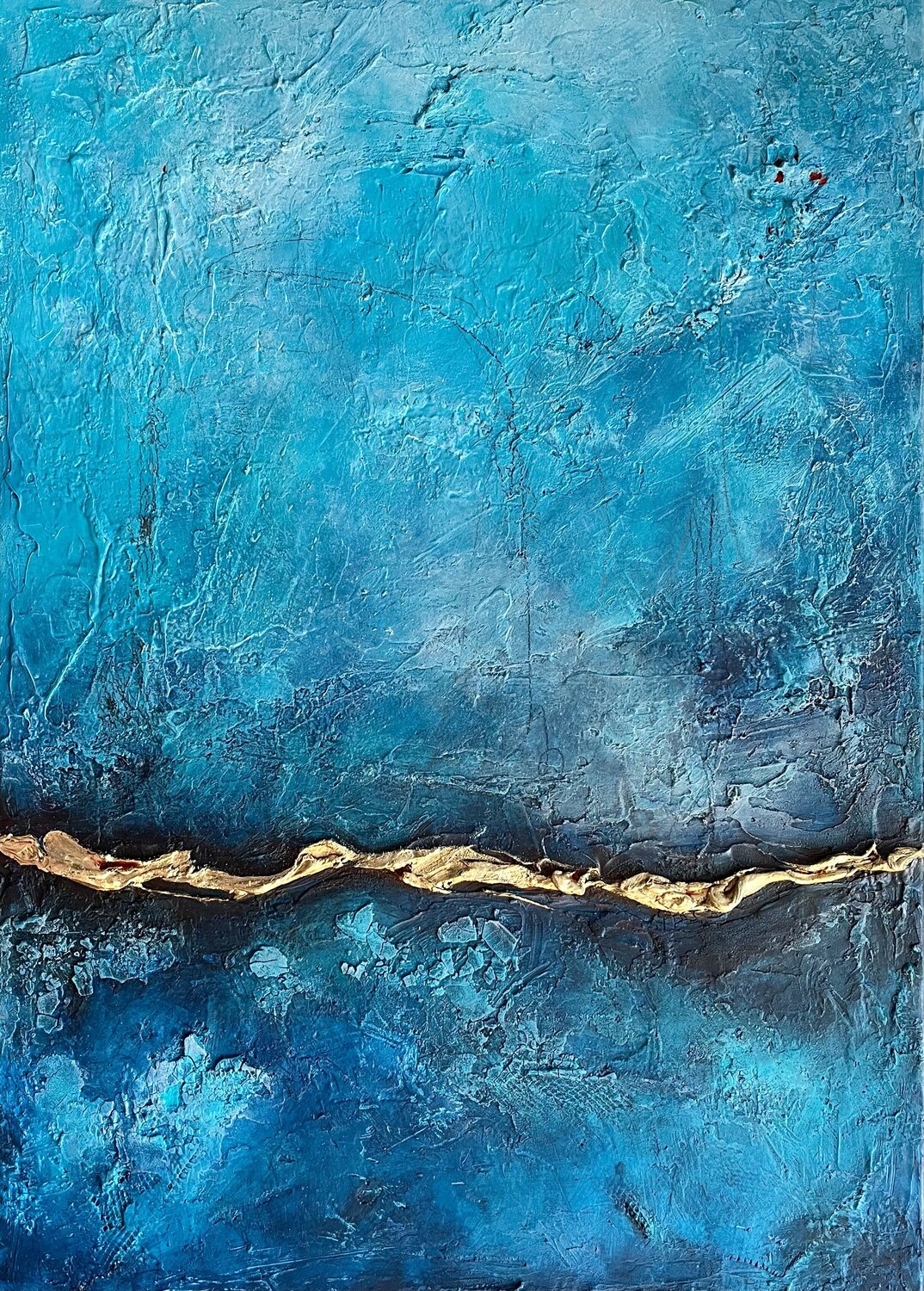 Golden Wave remixed Clémentine Daudier Original painting for sale