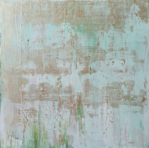 Magic Green No 1 - GOLD UMRAHMT by Sarah Kube, Painting for Sale on Select