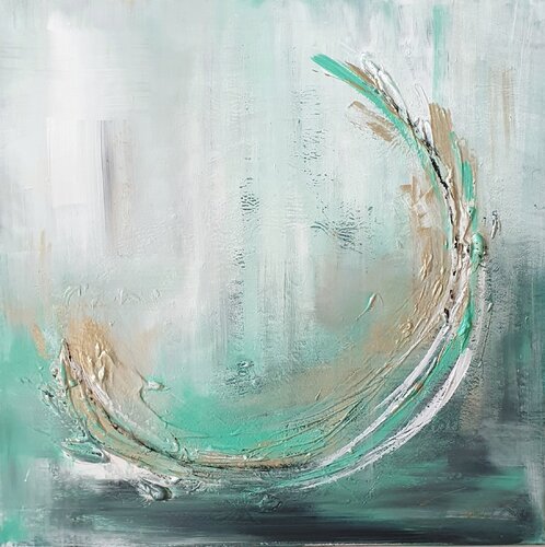 Grüne Dimension No 1 by Sarah Kube, Painting for Sale on Select