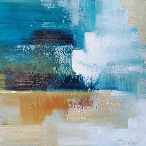 Balance der Elemente- GOLD UMRAHMT by Sarah Kube, Painting for Sale on Select