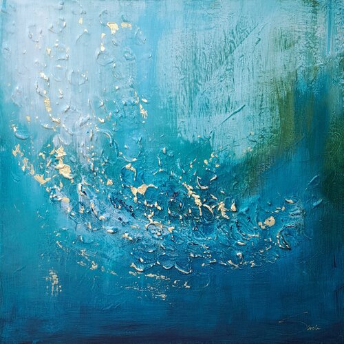 Blaue Kraft Part 2 by Sarah Kube, Painting for Sale on Select