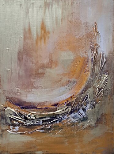 Golden Rise - GOLD UMRAHMT by Sarah Kube, Painting for Sale on Select