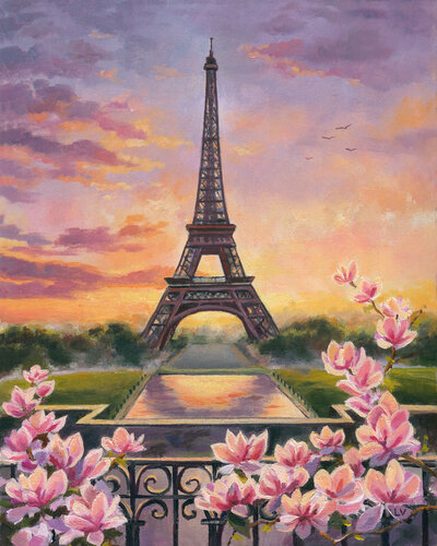 Eiffel Tower in Paris by Lucía Verdejo, Painting for Sale on Select