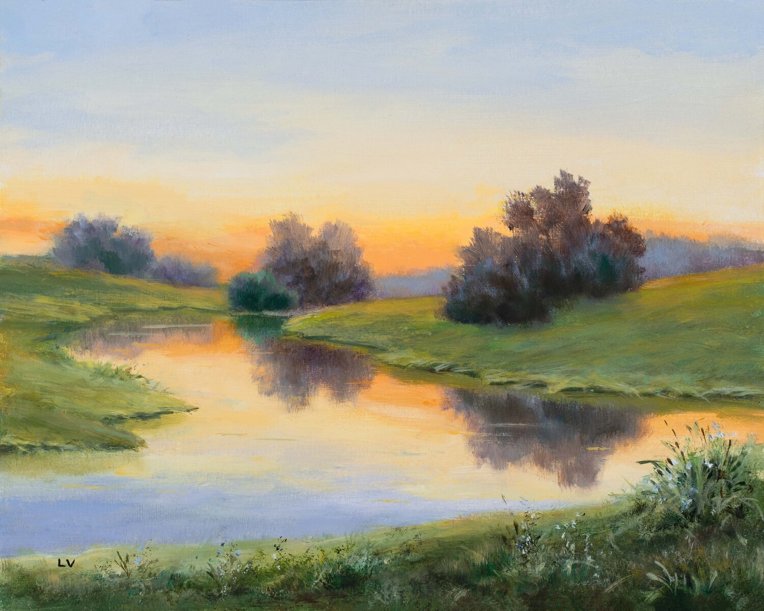 Reflections at dawn Lucía Verdejo Original painting for sale