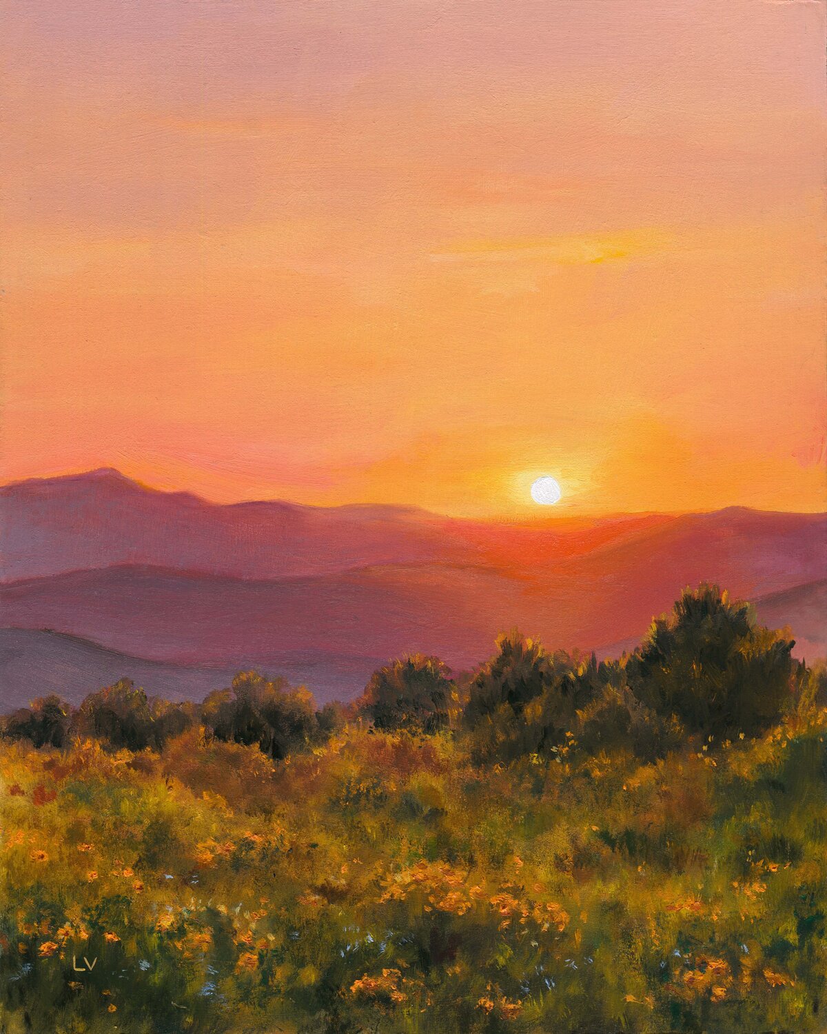 California golden hour landscape Lucía Verdejo Original painting for sale