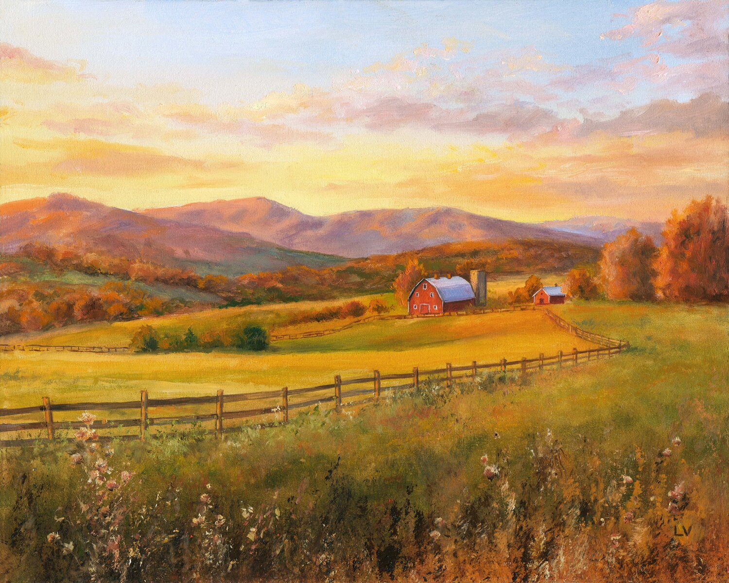 Rustic farm in the countryside Lucía Verdejo Original painting for sale
