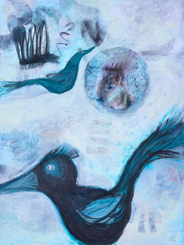 Moonbirds by Nora Kalinda, Painting for Sale on Select