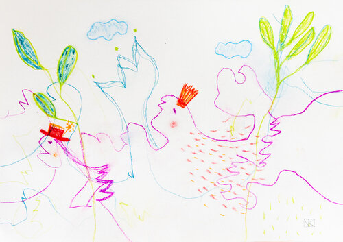 Auf zum Ball by Nora Kalinda, Drawing for Sale on Select