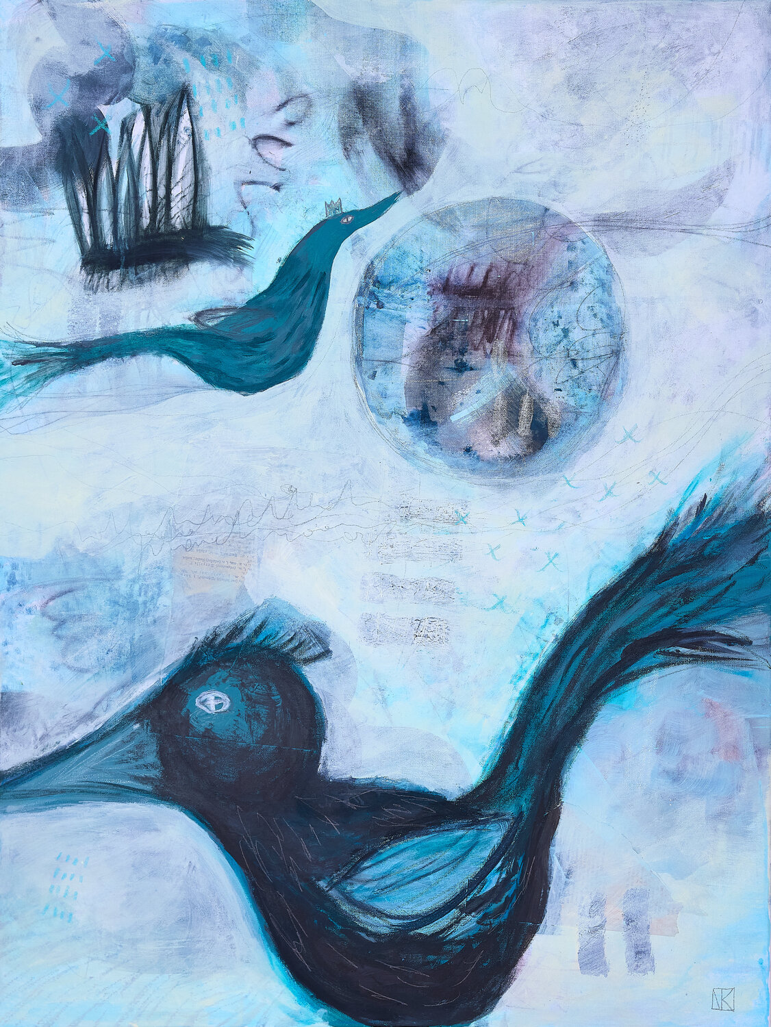 Moonbirds Nora Kalinda Original painting for sale