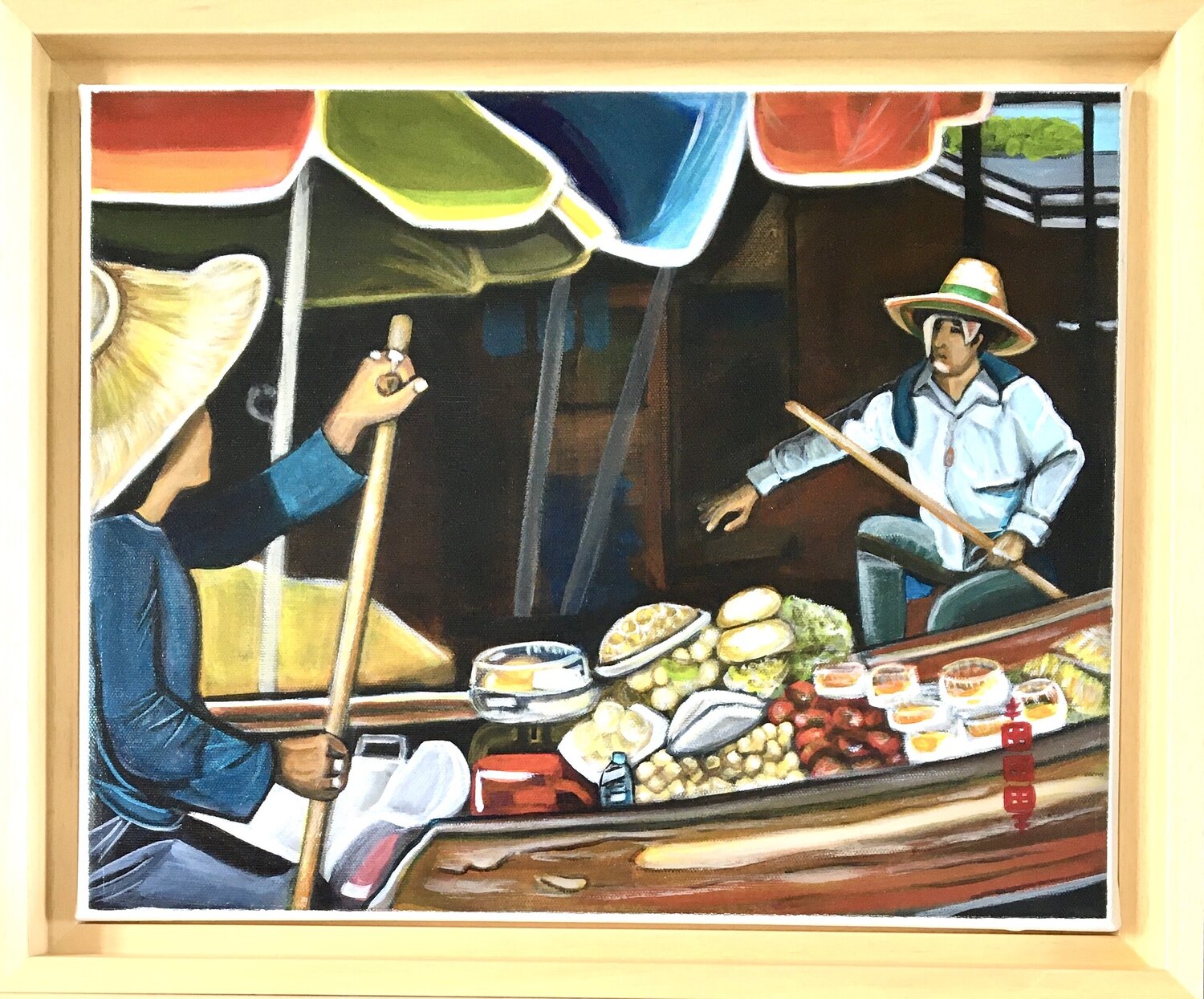 Marché Flottant Séverine Gallois Original painting for sale