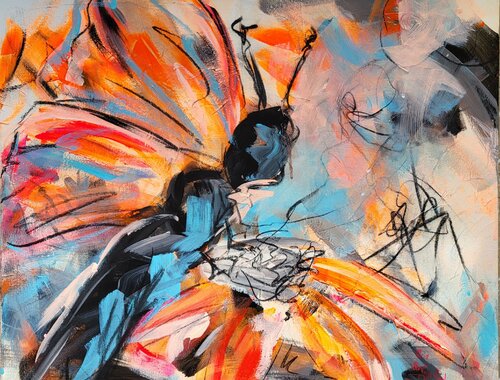 Butterfly by Inge Gründel-Pfaff, Painting for Sale on Select