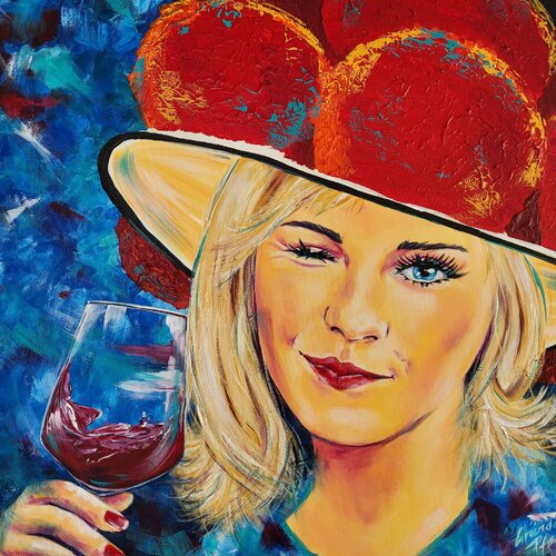 Schwarzwaldmädel Tradition und Wein by Inge Gründel-Pfaff, Painting for Sale on Select