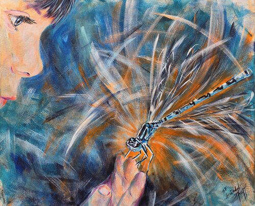 Hallo Glück by Inge Gründel-Pfaff, Painting for Sale on Select