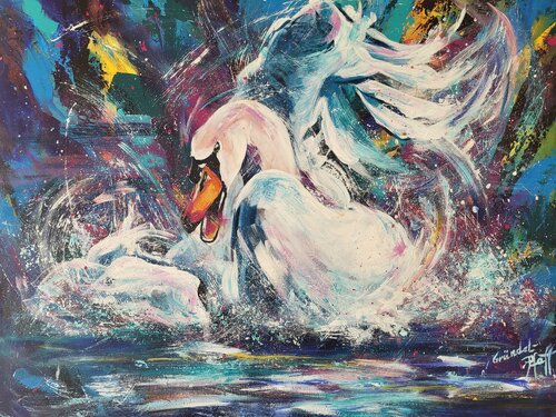 Schwanentanz by Inge Gründel-Pfaff, Painting for Sale on Select