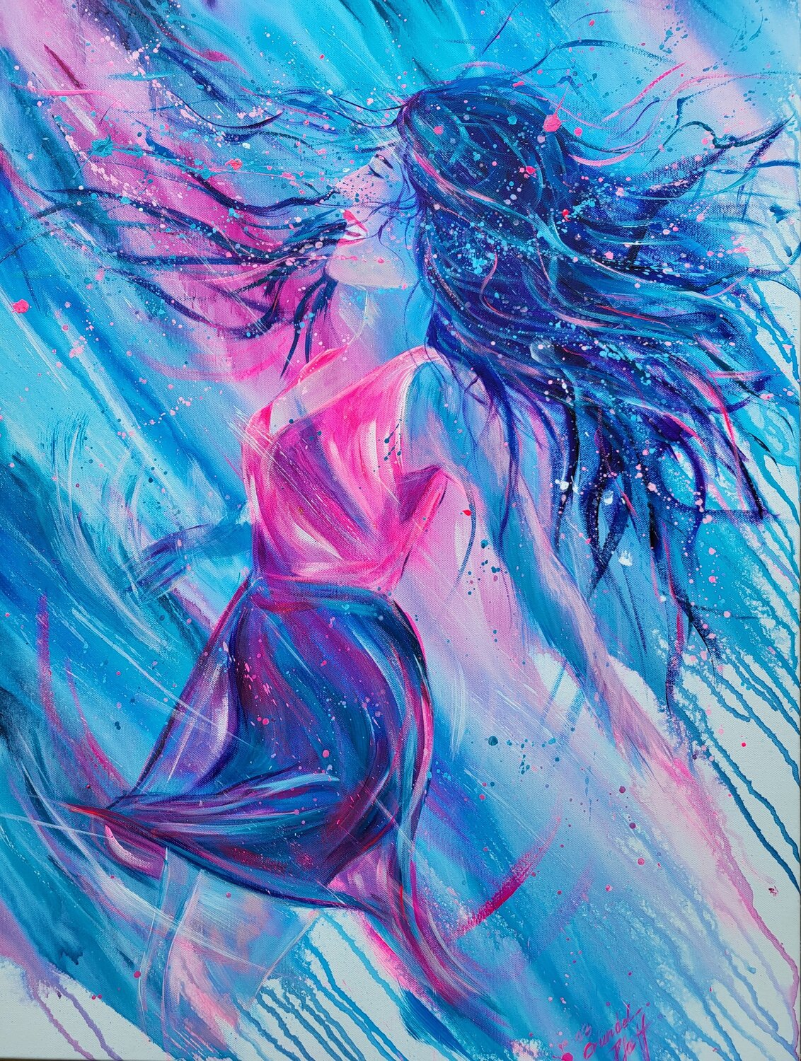 Im Regen tanzen Inge Gründel-Pfaff Original painting for sale