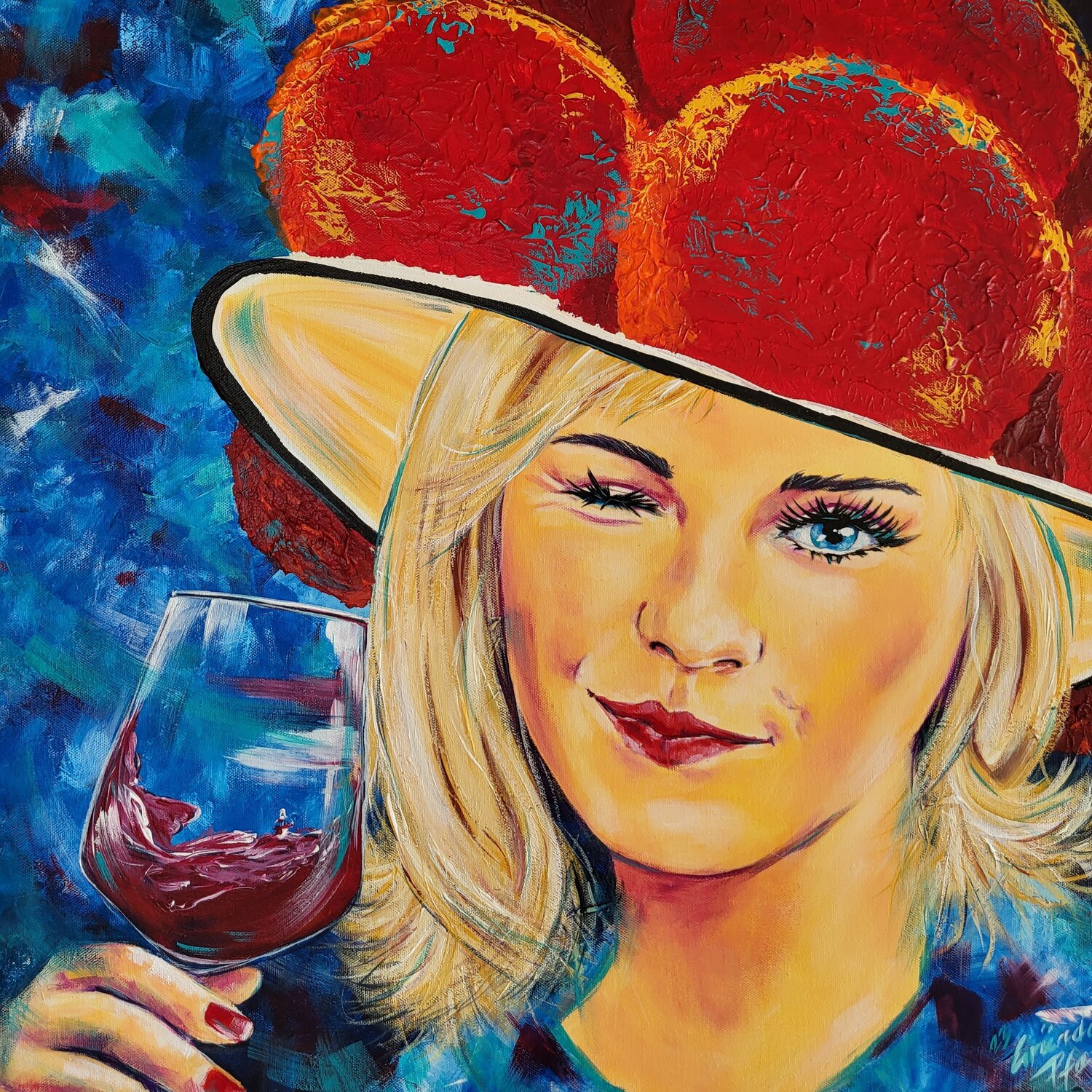 Schwarzwaldmädel Tradition und Wein Inge Gründel-Pfaff Original painting for sale
