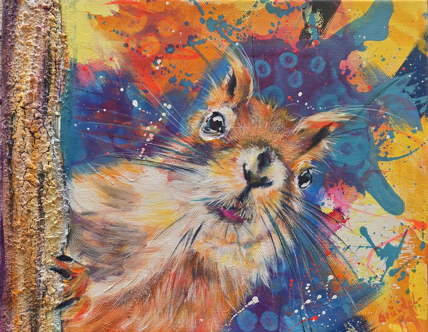 Neugier (Eichhörnchen) Inge Gründel-Pfaff Original painting for sale