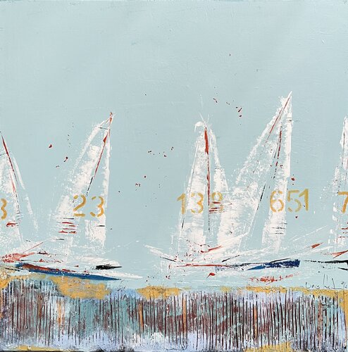 Whispers of white sails by Doris Heinrichs, Painting for Sale on Select