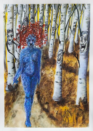 Eh la fée bleu, tu me laisses pas de bois! Haha! (Harcèlement ) von Deborah Ozil, Malerei kaufen auf Select