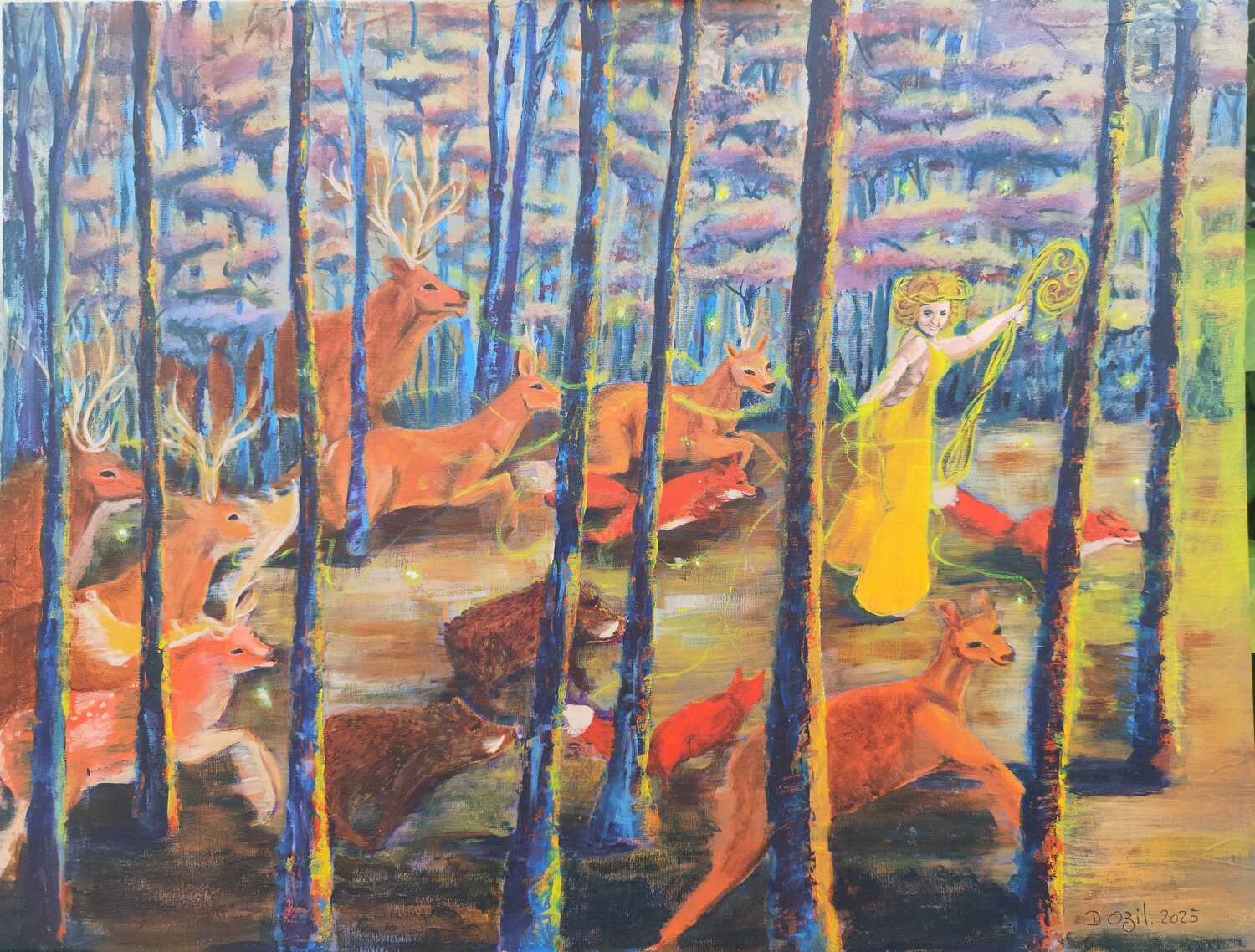 Suivez la guide! Deborah Ozil Original painting for sale
