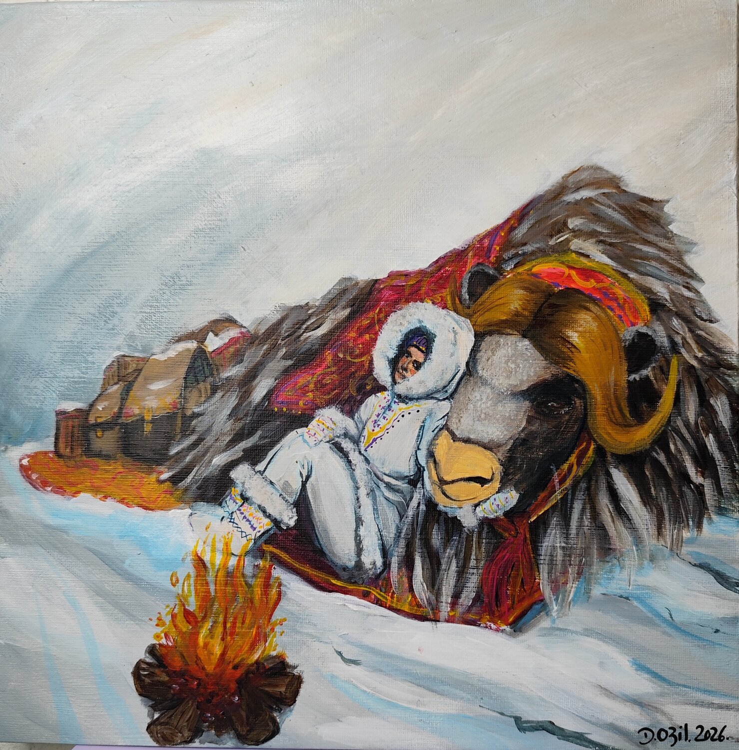 Les copains d'abord Deborah Ozil Original painting for sale