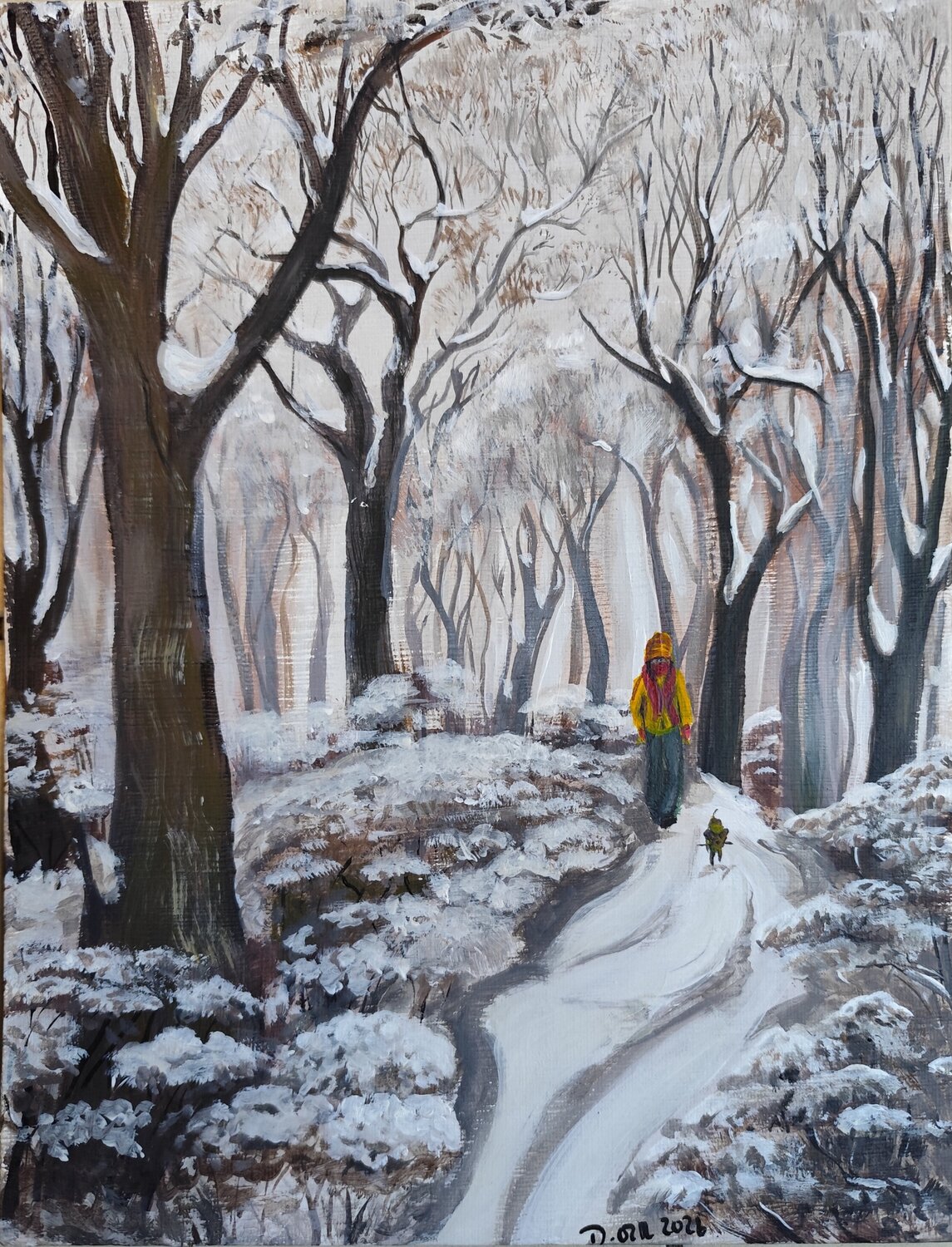 La beauté d'un hiver Deborah Ozil Original painting for sale