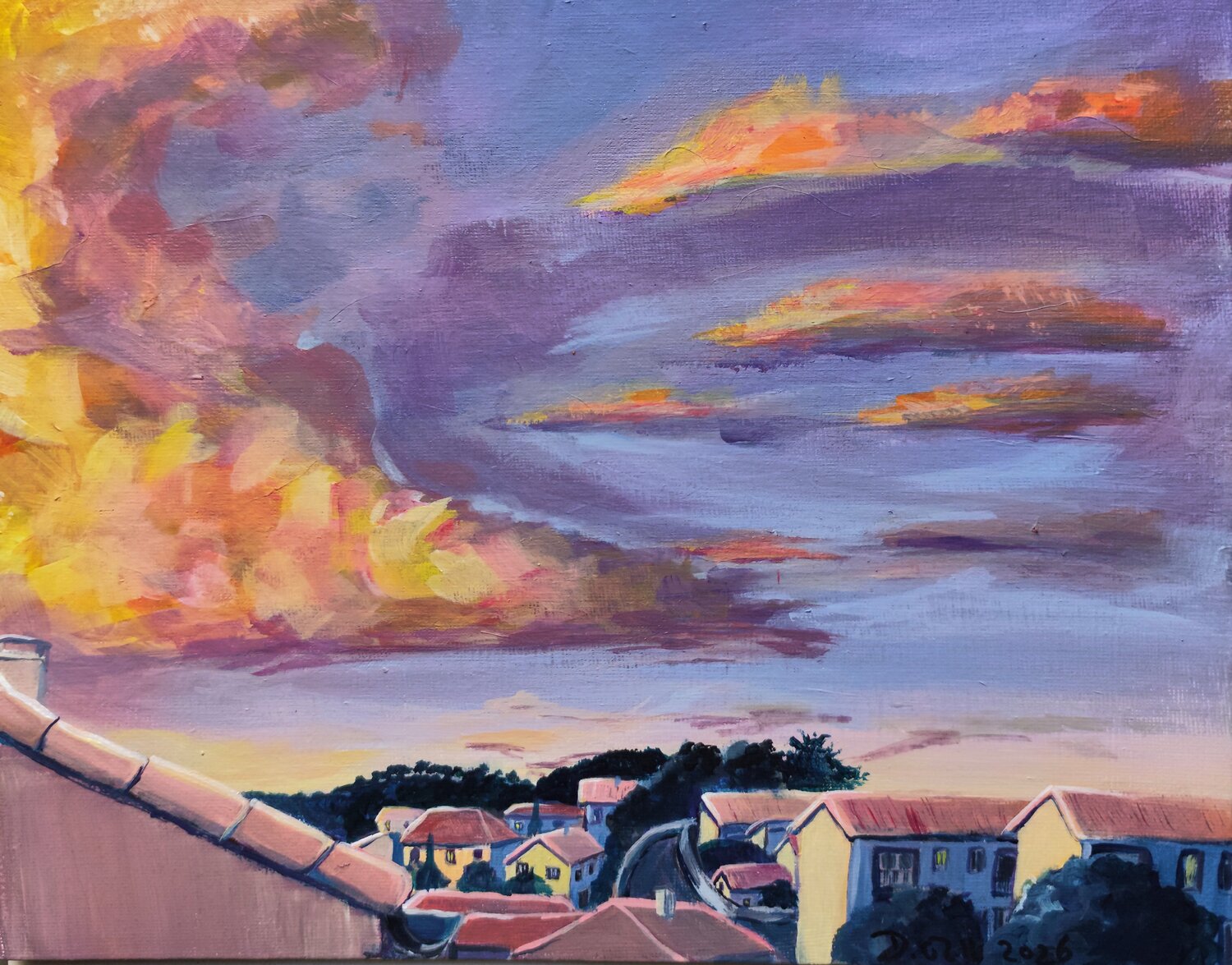 Vue depuis ma chambre Deborah Ozil Original painting for sale
