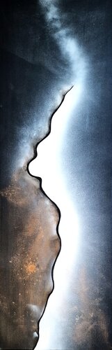 "Der flüsternde Riss - was, wenn diese Grenze sprechen könnte" by Ingrid Reichenberger, Painting for Sale on Select