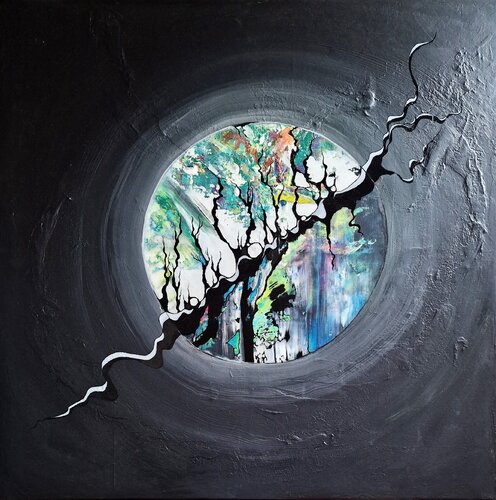 Schwarz-Weiß war gestern: Willkommen im Farbspektrum! by Ingrid Reichenberger, Painting for Sale on Select