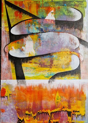 "Alles fließt - außer Klarheit" by Ingrid Reichenberger, Painting for Sale on Select