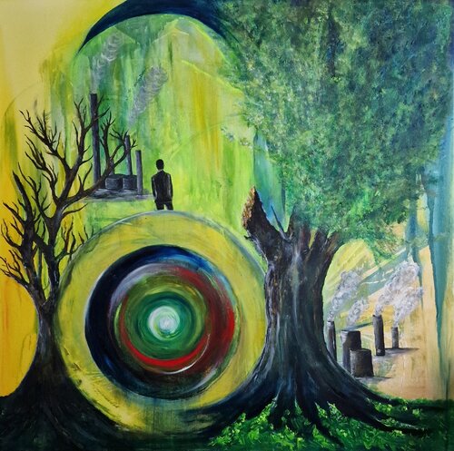 "Der Anzug, der die Richtung verlor" by Ingrid Reichenberger, Painting for Sale on Select